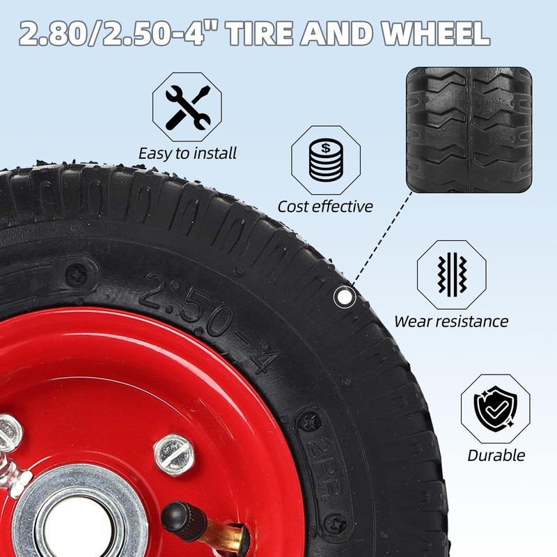 AR-PRO (2-Pack) 2.80/2.50-4" Tire and Wheel Set - 8 Inch