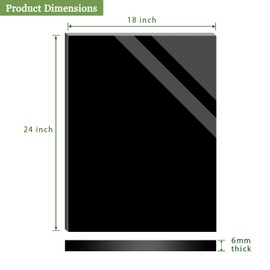 Lesnlok 18 x 24 Black Transparent Acrylic Sheet 1/4 inch Thick 6mm 1 Pieces Cast Plexiglass Sheet for Sign,Craft,Painting,Laser Cutting (1, 18 x 24 x 1/4)