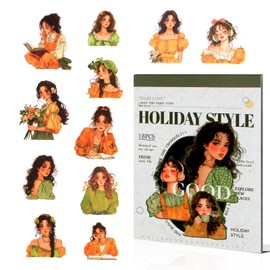 90Pcs People Scrapbook Stickers for Scrapbooking, 18 Sheets Energetic Girl Precut Fasion Women PET Sticker Book for Journaling, Junk Journal Supplies, Card Making, Collage Art, Crafts