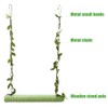 Bird Swing,Wooden Parrot Perch Stand,Swing Hanging Toys With 2PCS Metal