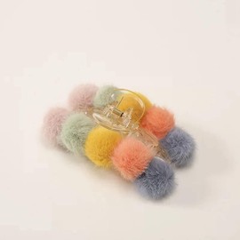 Fluffy Plush Claw Clip, Plush Hair Claw Banana Clips, Cute Hair Clips for Women Fuzzy Hair Barrettes Girls Hair Jaw Clips