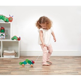 Rainbow Designs The Very Hungry Caterpillar Wooden Pull Along Toy - Push and Pull Toy, Colourful and Bright Early Development Activity Toy for Babies and Toddlers
