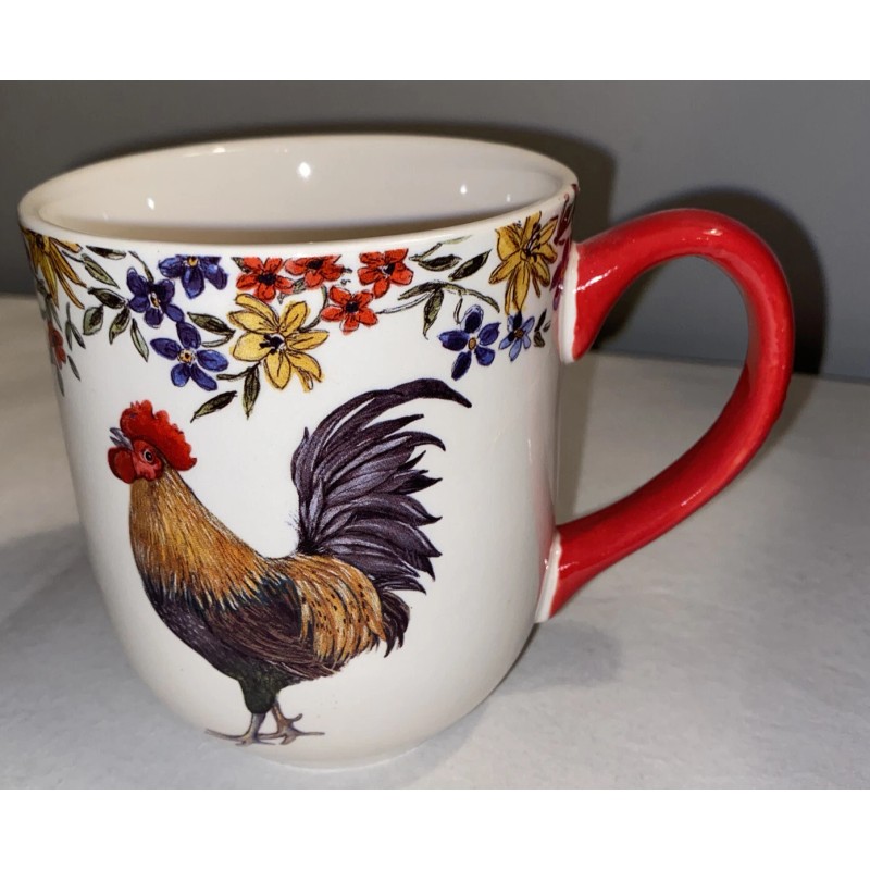 Susan Winget Cracker Barrel Susan Winget Rooster Floral Mug NEW