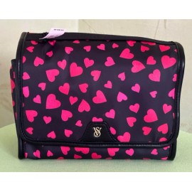 VICTORIA'S SECRET PACKABLE MAKEUP BAG:NWT HEARTS