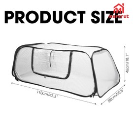 43" L x 20" W x 18" H Raised Bed Plant Cover, Plant Row Protector, Pop Up Garden Bed Barrier Net Cage for Protecting Vegetable Fruits Mini Greenhouse Seedlings from Insect, Bird & Grow Accelerator