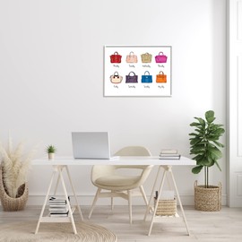 Stupell Industries Stylish Glam Bags Daily, Designed by Martina Pavlova White Framed Wall Art, 24 x 30, Multi-Color
