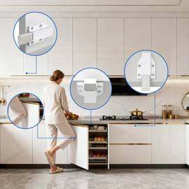 Magnetic Push to Open Jiayi Push Release Magnet Cabinet Door Latch, Push Open Drawer Catch for Large Door, Push in Door Unlock Kitchen Spring Opening Press Out Push Magnetic Latches (White, 4 Pack)