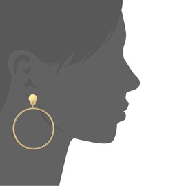BIRSTONE Women Clip on 2 Inch Large Big Hoop Minimalist Earrings (gold) | Hollween Man Pirate Costume