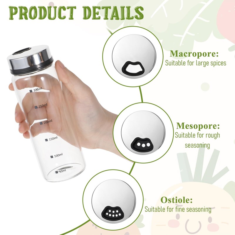 4Pcs 10 oz Large Salt & Pepper Shakers