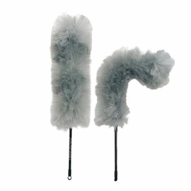 Kitchen + Home Large Static Duster - 27" Synthetic Feather Duster - Silver