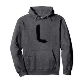 Creative Bold Black Letter L - Design - Alphabet - Marker Pullover Hoodie
