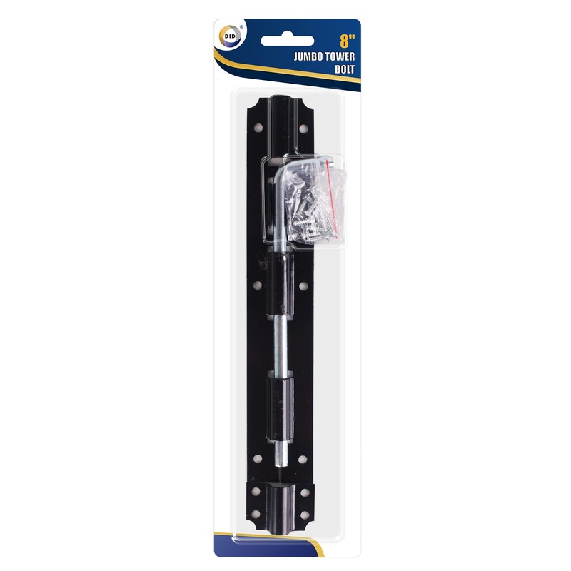 iPEAK Door Bolt Lock (8'') Black Heavy Duty Latch Door