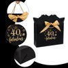 Black 40th Birthday Gift Bag with Tissue Paper and Cards