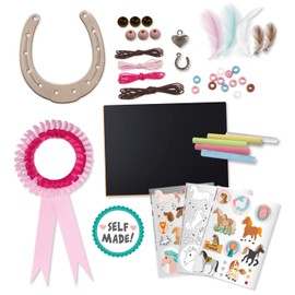 Lena 42705 XXL DIY My Pony Craft Set, Complete Set for Horseshoe Dream Catcher, Horse Bracelet, Badge Badge, Board with Chalk and Sticker Set, Do It Yourself Creative Set for Children from 6 Years