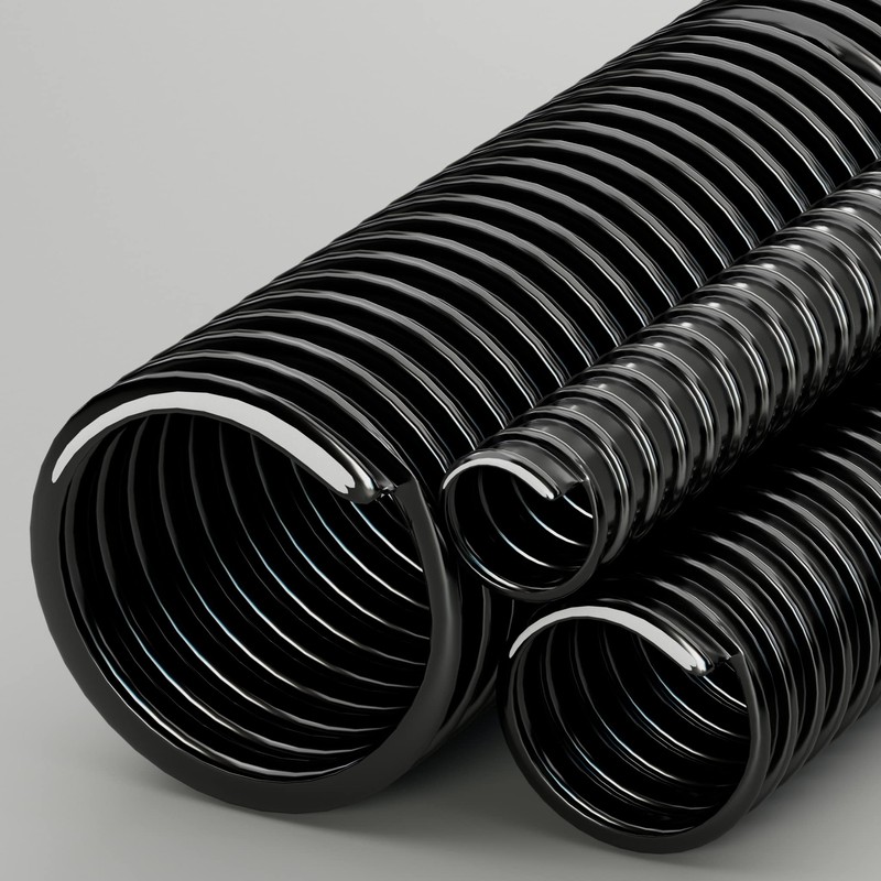 25mm Black Pond Corrugated Flexible Hose Pipe 1 Metre