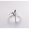 Helen de Lete Innovative Heart Beat Sterling Silver Open Ring