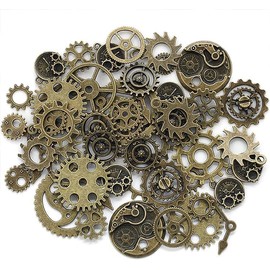 BSDVSKV5CAS Steampunk Gears Vintage Steampunk Metal Charms Pendants Steampunk Steampunk for DIY Crafts Jewelry Making Cosplay Costume Steampunk 200g Pewter, Pewter