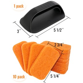SHINESTAR 11 Piece Griddle Cleaning Kit, Quickly Cleaning for Blackstone Griddles and Grills, Cast Iron Cookware, Stovetops and More - 10 Scouring Pads and 1 Cleaning Handle