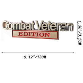 Generic OnlyYou.X Combat Veteran Edition Emblem Combat Veteran Edition Badge Combat Veteran Edition Sticker Compatible with Universal Pickup and Car Red Chrome 1 Piece Metal