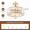 VONLUCE Crystal Light Fixture, Modern Semi Flush Mount Ceiling Light,