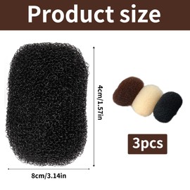 3pcs Hair Bump,Bump It Up Volume Hair Base,Volumizing Hair Clips,Beehive Hair Piece,Hair Styling Accessories,Hair Clips For Styling,For Women Lady Girl (Black,Coffee,Off-White)