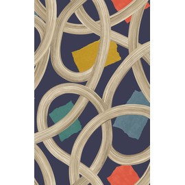 Calix Indigo Twisted Geo Wallpaper