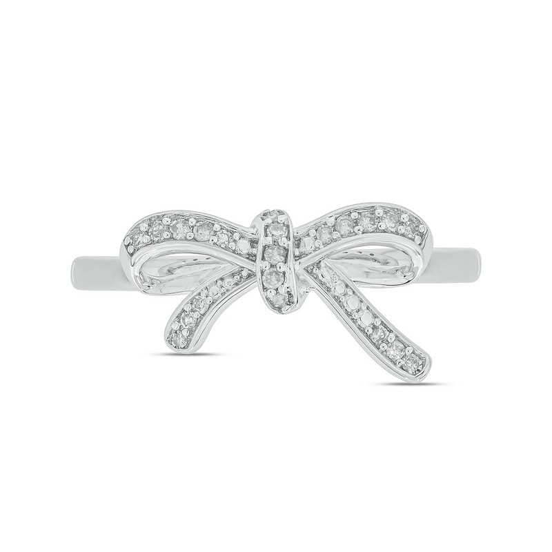 Cali Trove 1/10 cttw Diamond Ribbon Bow Ring (White) |