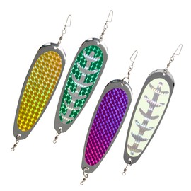 Fabulous Hall Dodger Trolling Lake Light Flasher Boat Fishing Lure Rig Rigging Sakuramas Rainbow Trout 4 Color Set