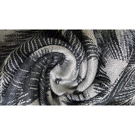 GFM® Pashmina Style Scarf in Peacock Feathers Design - Black and Silver - (SA)(DRV)(HD)(PCKPASH-P5-KLCH)