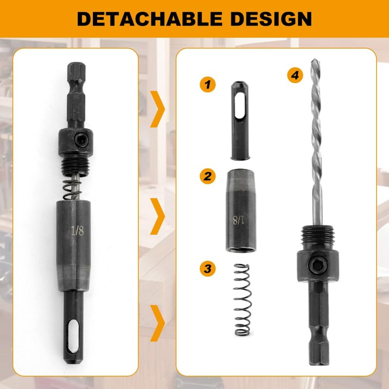 3pcs Self Centering Drill VIX Bit Set, CC2430 3/32“, 7/64”,