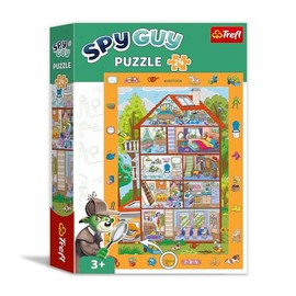Trefl - Spy Guy Observational Puzzle: at Home - 24 Pieces - Find All Items from The Frame, Colorful Puzzle Full of Details, Perception Training for Children from 3 Years