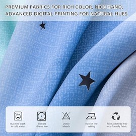XiDi Cortinas para Niños 213 cm Caída con Vizón para Tratamiento de Ventanas Oscurecimiento de la Sala Cortinas Recortadas de Estrella Coloridas Reducción de Ruido Green BlueGrey/86/213/2 MX