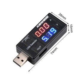 Black USB Voltmeter,Ammeter Voltage Power Capacity Tester Current Meter,USB Tester Type, Dual USB Current Voltage Charger Voltage Testers