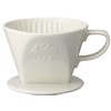 Kalita 102-Roto #02001 Ceramic Coffee Dripper, For 2-4 People, White,