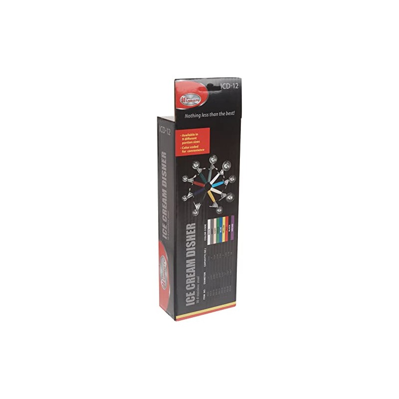 Winco ICD-12 - Cuchara para servir helados, Acero inoxidable y