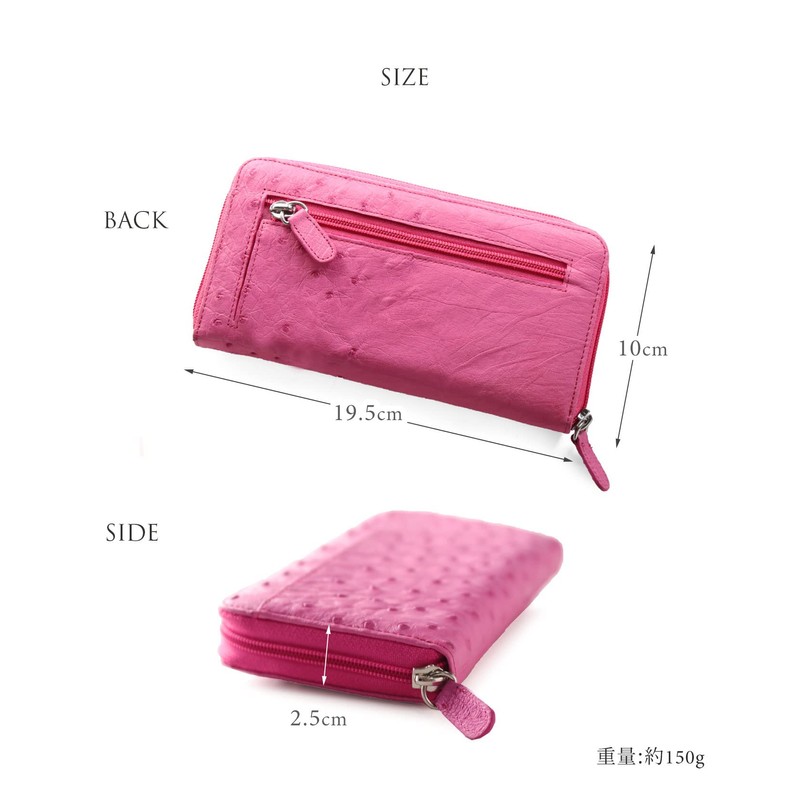 Sankyo Shokai Wallet, Women's, Men's, Ostrich Leather, Genuine Leather, Half