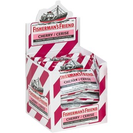 Fisherman’s Friend – Sugar Free Cherry | For Temporary Relief of Cough, Sore Throat & Nasal Congestion | No Sugar | Halal, Vegan, Kosher & Gluten Free | 8 Packs of 22 Lozenges (176 Total Count)