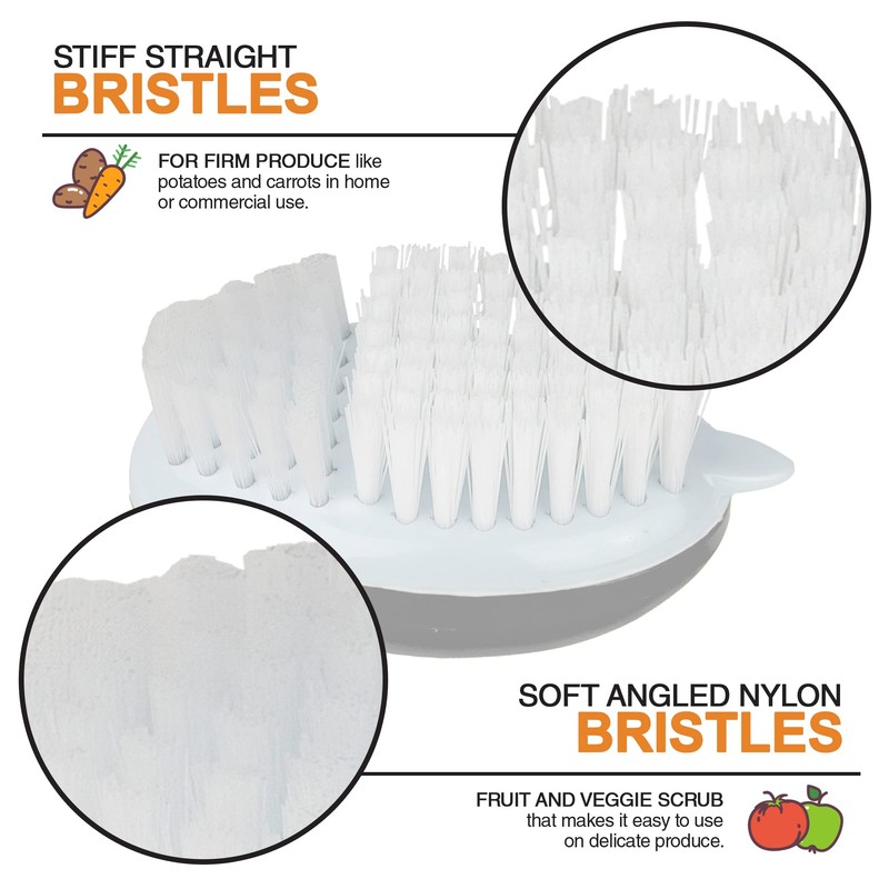 Fruit Brush Vegetable Brush with Stiff and Soft Angled Nylon