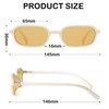 Laurinny Retro Rectangular Sunglasses 90s Rectangle Narrow Glasses Sunglasses Women's