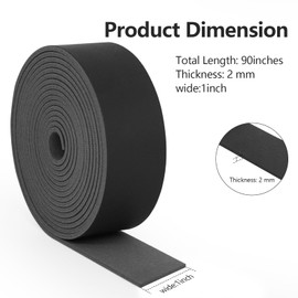 ABIDISO Faux Leather Strap 1 Inch Wide 90 Inches Long Leather Strip, Soft Leather for DIY Craft Projects, Leather Belt Strips, Hobby Workshop - Black
