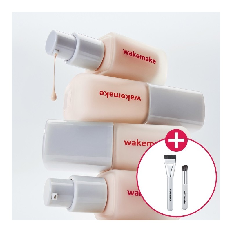 WAKEMAKE Seamless Wear Foundation 30ml - [SET] 21N Vanilla (+Spatula