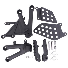 Motorcycle Front Rider Footrest Foot Pegs Bracket Set for Honda CBR1000RR 2004-2007 2006 2005 (Black)