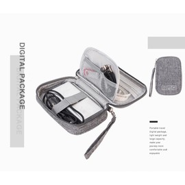 CRSUSUKJ Cable Organiser Bag, Mini Electronic Case, Electronic Bag Organiser, Universal Travel Cable Electronics Accessories Bag, Travel Organiser Case for Cables, Hard Drives, Multifunctional, gray,