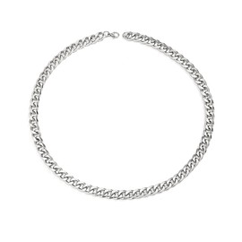 QueenBee Silver Cuban Necklace 8mm 50cm, Miami Curb Chain Silver Necklace for Women, Waterproof Non-Tarnish 8mm Cuban Necklace for Her, Hypoallergenic Silver Cuban Necklace Gift, Birthday Gift for Her, Valentine’s Day Silver Jewelry Gift, Mother's Day Je