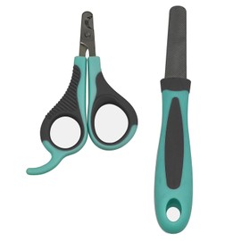 GTIWUNG Professional Claw Care Cat Nail Scissors, Nail Scissors for Dogs and Cats with Nail File, Stainless Steel Claw Pliers, Nail Scissors Set Including Claw File - Small Blue