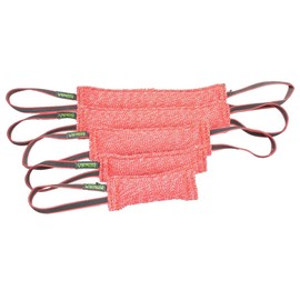 Viper Synthetic K9 Tug Toy Reward with Two Handles for Adult Dogs and Puppies. Ruberized Handles, Red, 12"x 2"