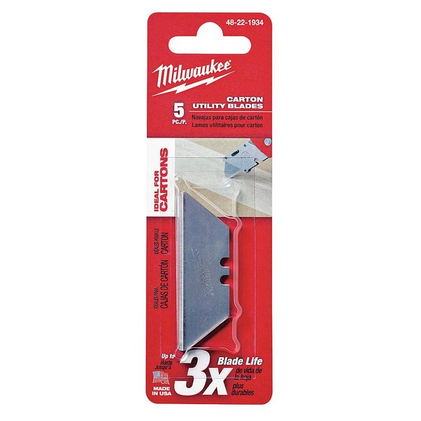 Milwaukee 48-22-1934 Trapezoidal Blade Rounded Pack of 5 , Red