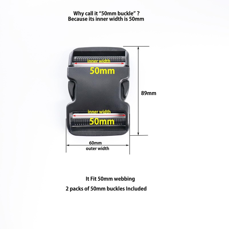 Ahijklmn Quick Side release buckles 50mm Plastic Clips Backpack Replacement