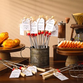 Yoande 96 Sets S'mores Party Favor Includes Smores Sticks for Fire Pit Celebrate Smore Birthday Party Favors Tags with String Extendable Marshmellow Sticks Smores Skewers for Wedding Camping