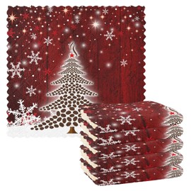 Paquete de 6 toallas de cocina reutilizables para árbol de Navidad, paños de limpieza para cocina